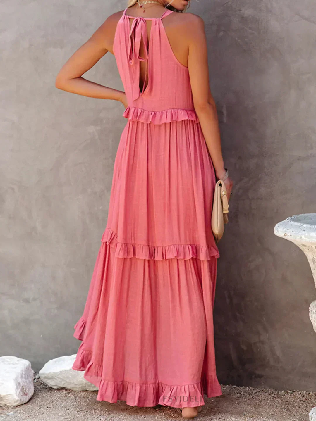 Image of Ariel | Women's Sleeveless Tiered Maxi Dress