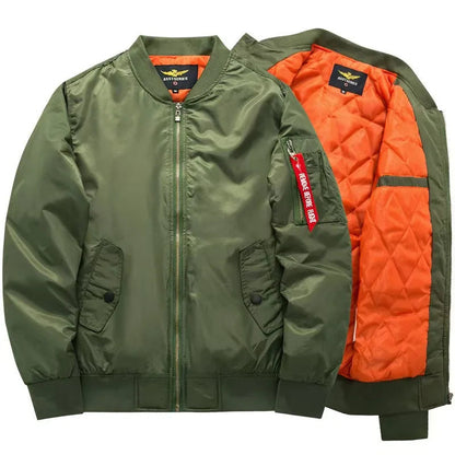 Pilot Bomber Jacket Leather Black