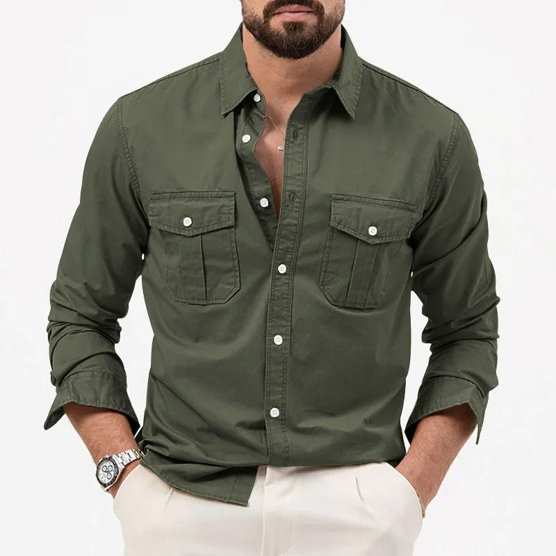 Men's Slim Fit Utility Shirt - VibreMode