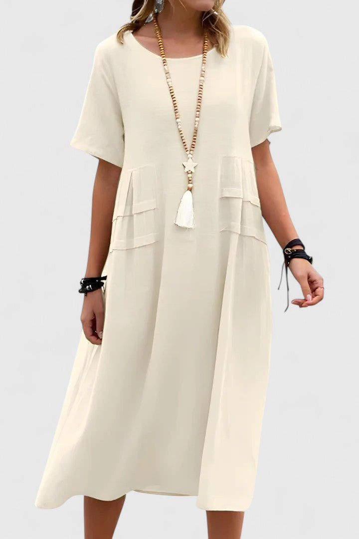 Women's Midi Dress Wide Hemline - VibreMode