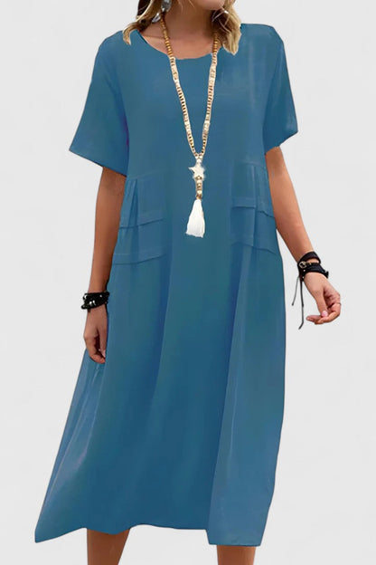 Women's Tiered Pleat Dress Loose Sleeve