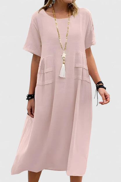 Women's Tiered Pleat Dress Loose Sleeve