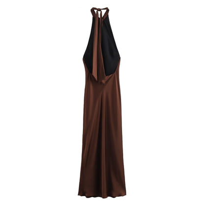 Image of Ashley | Women's Sleeveless Halter Maxi Dress