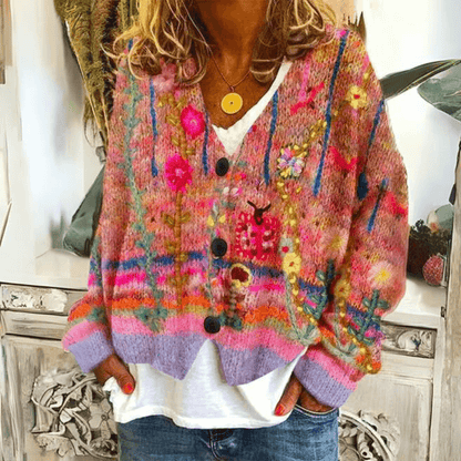 Image of Autumn | Women's Floral Button-Front Cardigan