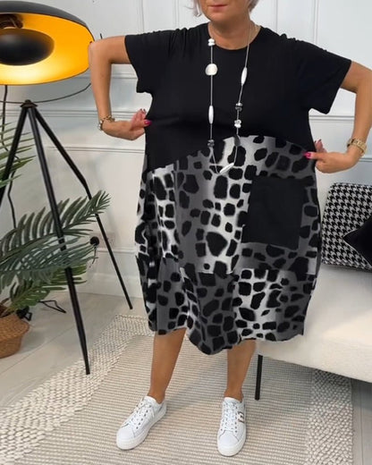 Comfortable Floral Midi Dress with Pockets