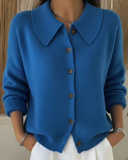 Women's Button Collar Cardigan - VibreMode