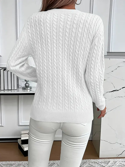 Women's Cable Knit Jumper White