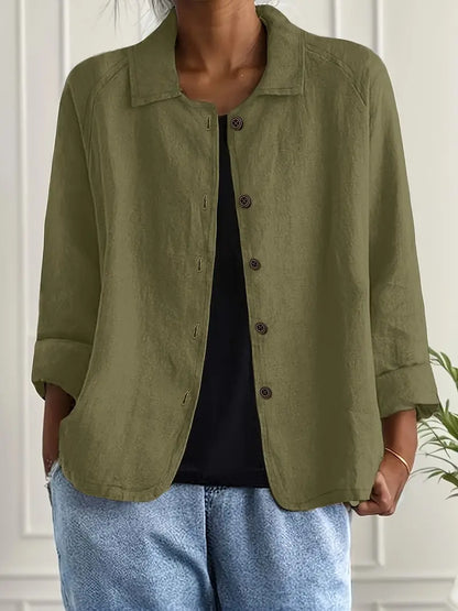 Women's Button Front Collared Blouse