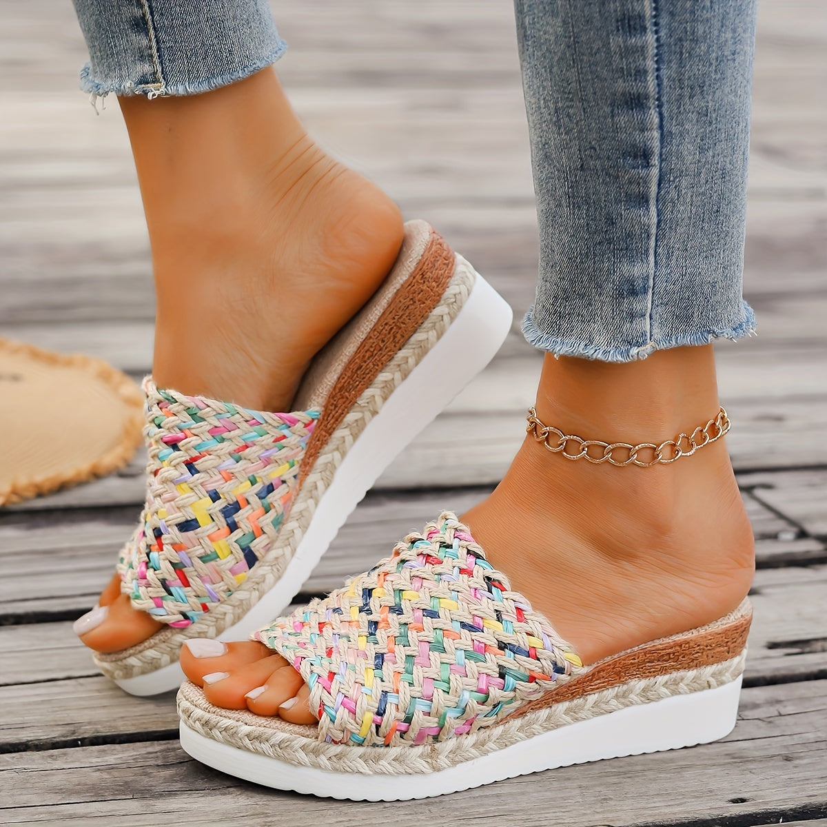 Elegant Women's Braided Heel Sandals
