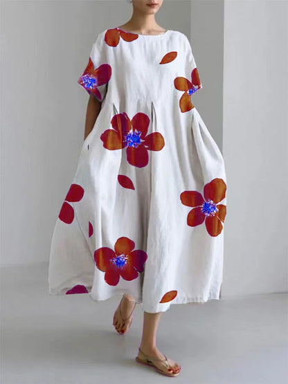 Women's Floral Maxi Dress Soft Comfortable Sunny Day Wear - VibreMode