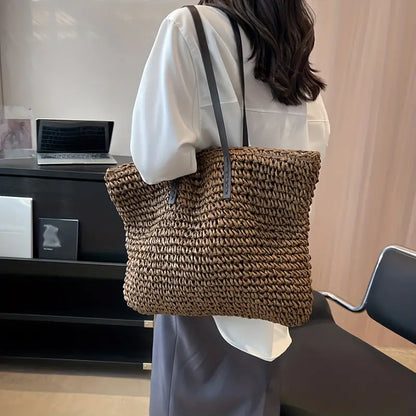 Alessia Women's Straw Beach Tote Bag Natural
