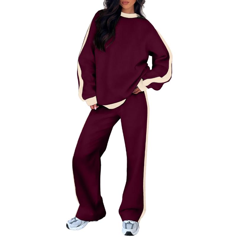 Women's Two Piece Set Round Neck Sleeves Pants