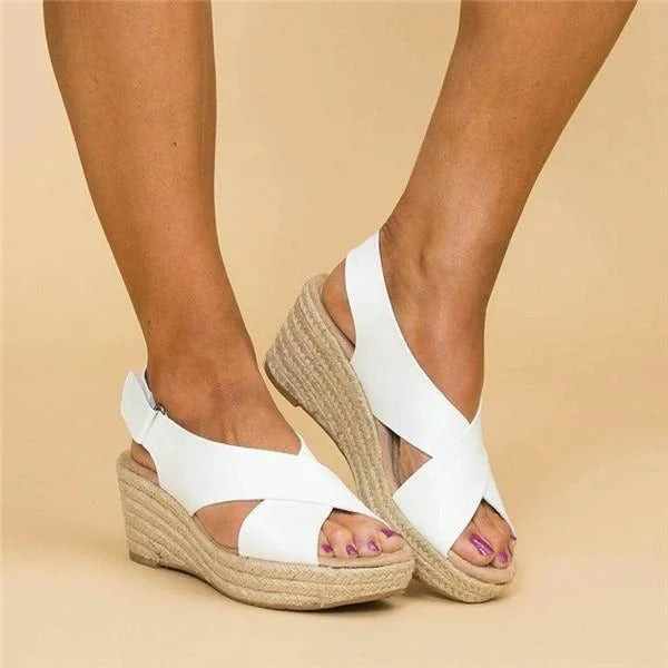 Women's Espadrille Wedge Sandals Cross Strap