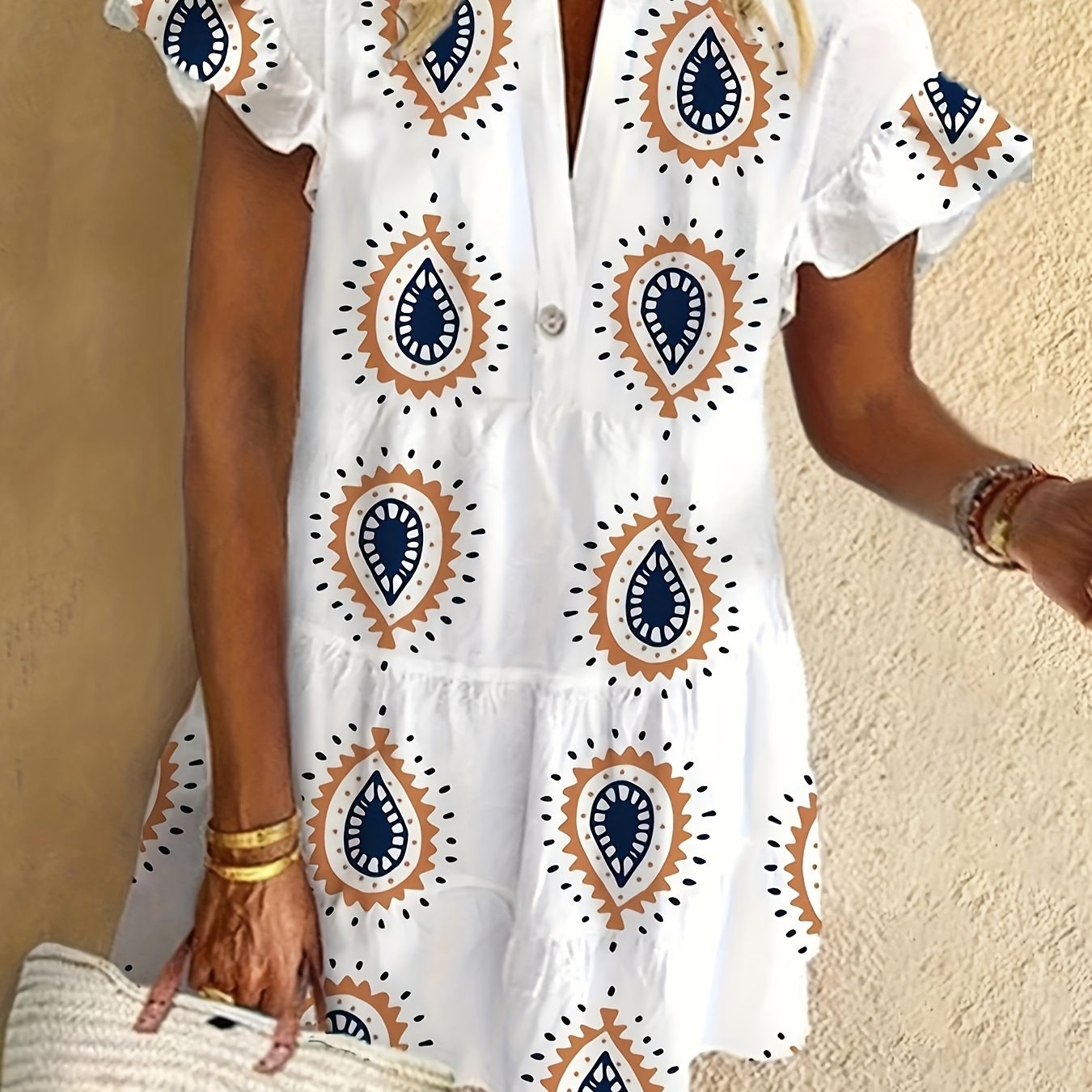 Chic Flowy Midi Dress for Women Cocktail Party - VibreMode