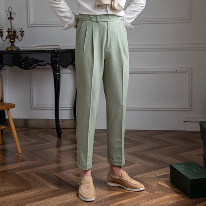 Men's Pleated Cuffed Dress Pants - VibreMode