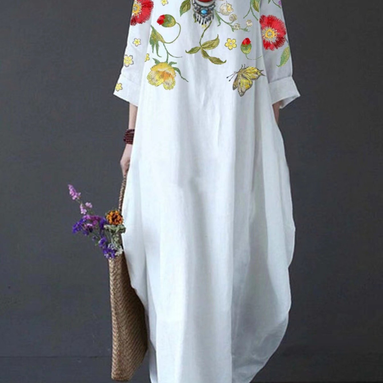 Women's Floral Maxi Dress Casual - VibreMode
