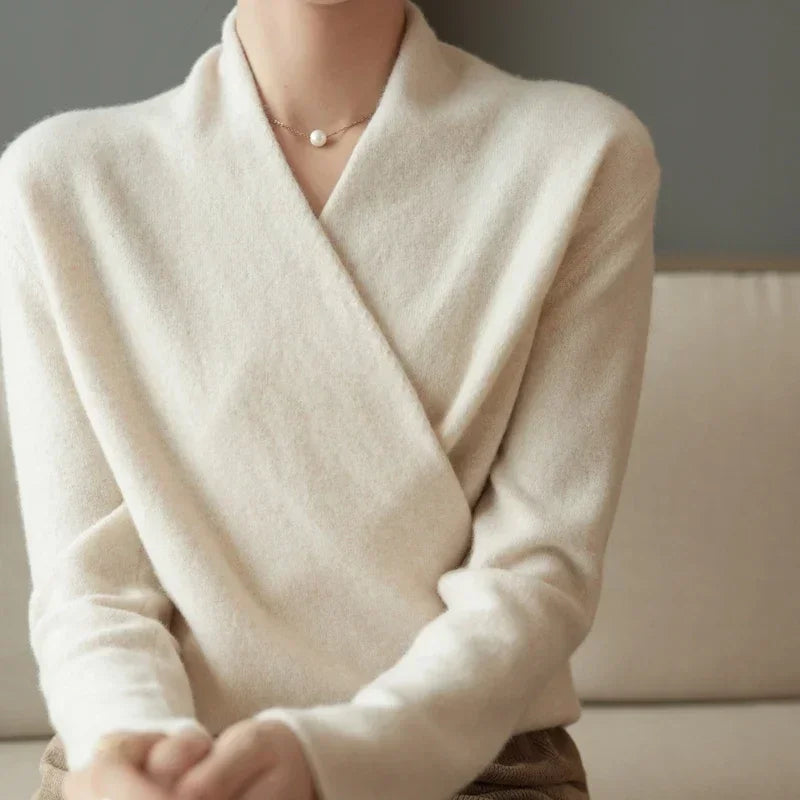 Women's Wrap Pullover V-Neck Relaxed Fit