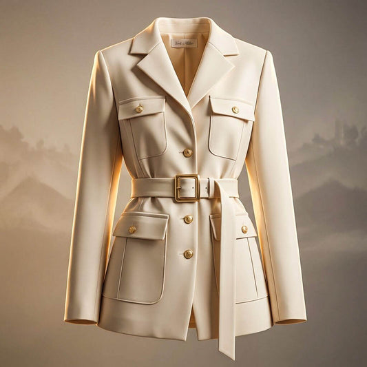 Fashion Belted Wool Jacket - VibreMode