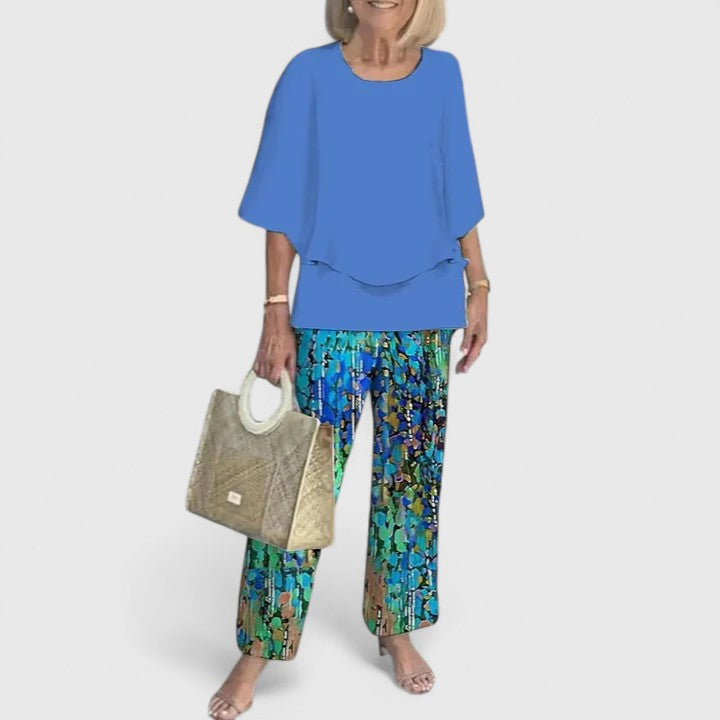 Bella Women's 2 Piece Relaxed Fit Pants Set