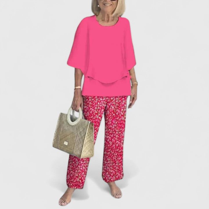 Bella Women's 2 Piece Relaxed Fit Pants Set
