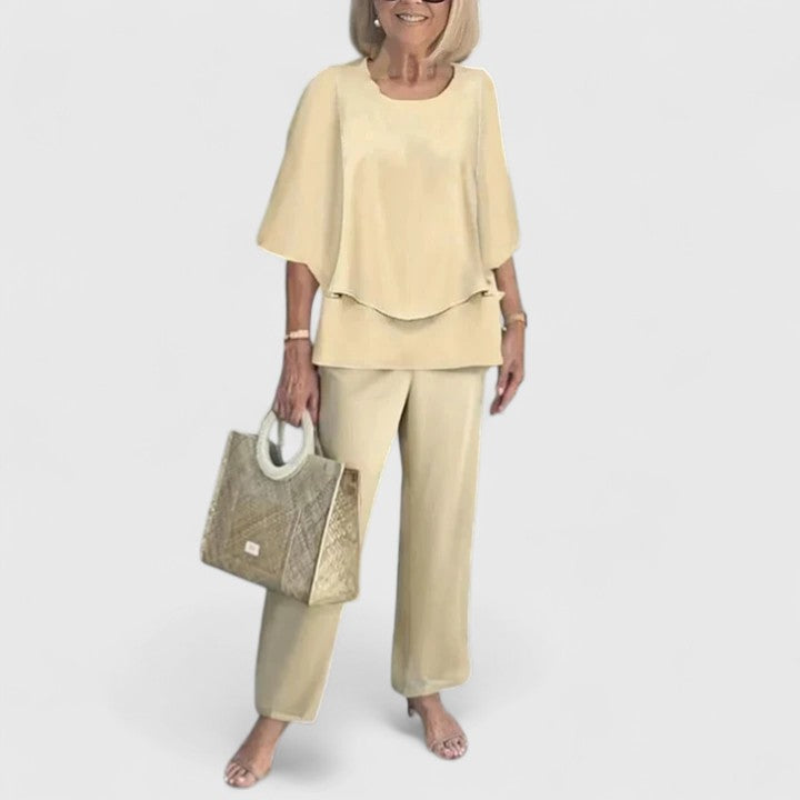 Bella Women's 2 Piece Relaxed Fit Pants Set