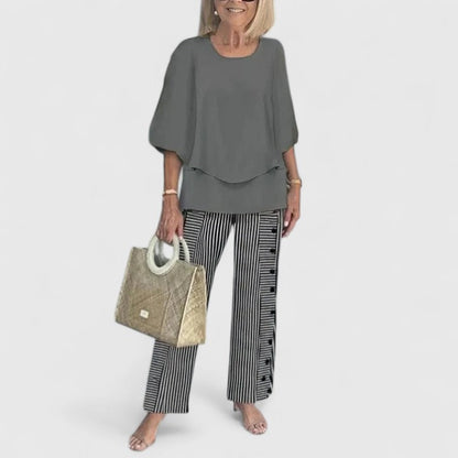 Bella Women's 2 Piece Relaxed Fit Pants Set