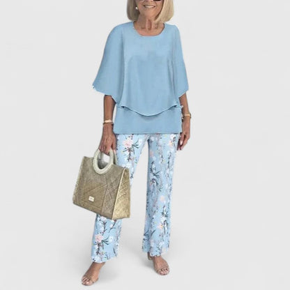 Bella Women's 2 Piece Relaxed Fit Pants Set