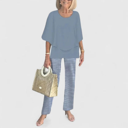 Bella Women's 2 Piece Relaxed Fit Pants Set