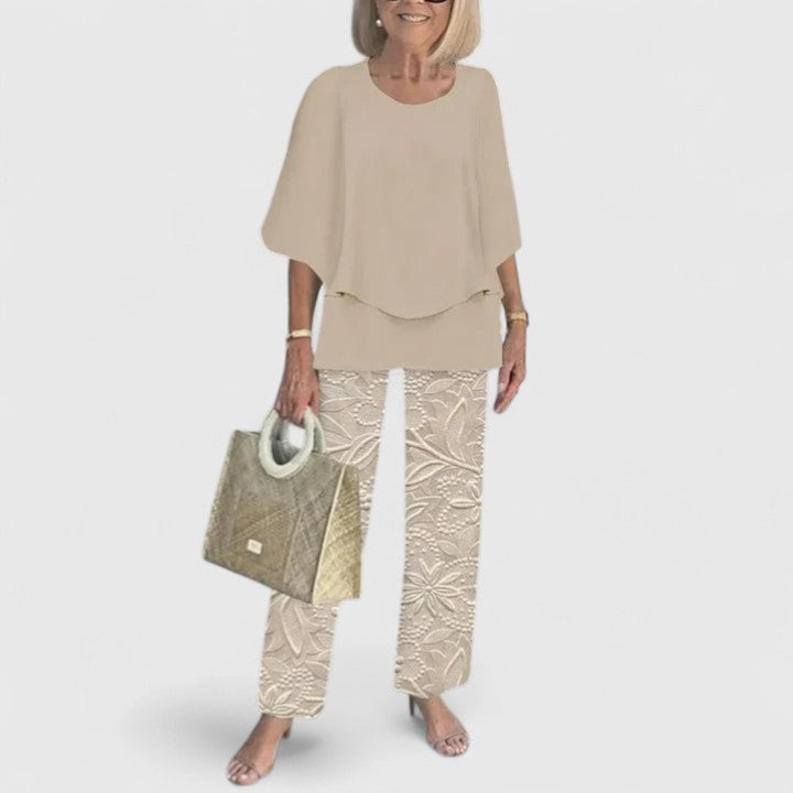 Bella Women's 2 Piece Relaxed Fit Pants Set