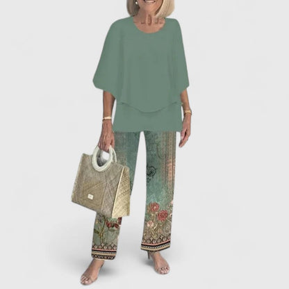 Bella Women's 2 Piece Relaxed Fit Pants Set