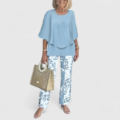 Bella Women's 2 Piece Relaxed Fit Pants Set