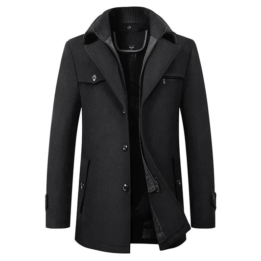 Men's Pea Coat Mid-Length Wool - VibreMode