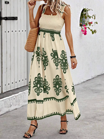 Women's Smocked Maxi Dress - VibreMode