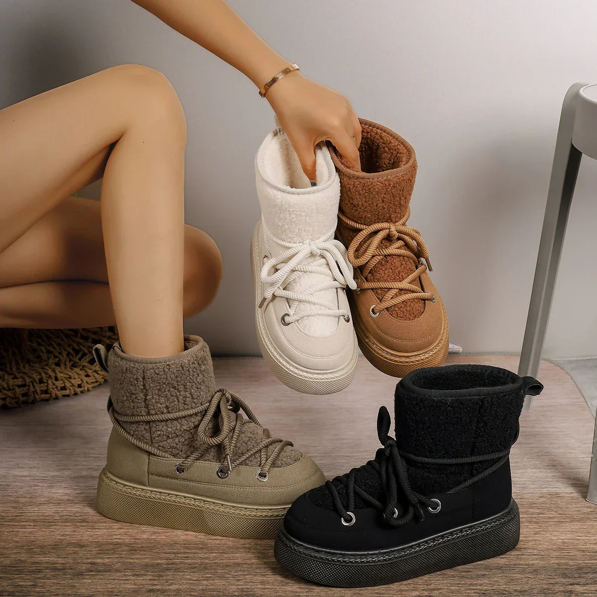 Image of Betty | Women's Platform Lace-Up Ankle Boots
