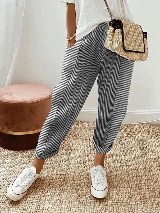 Women's Striped Cropped Pants
