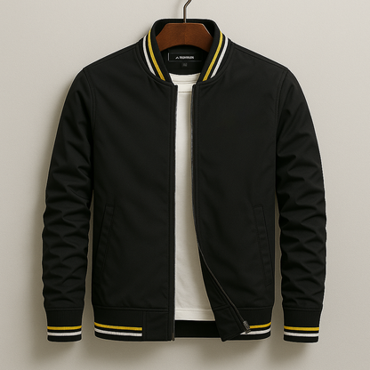 Men's Bomber Jacket Zip Front Pockets