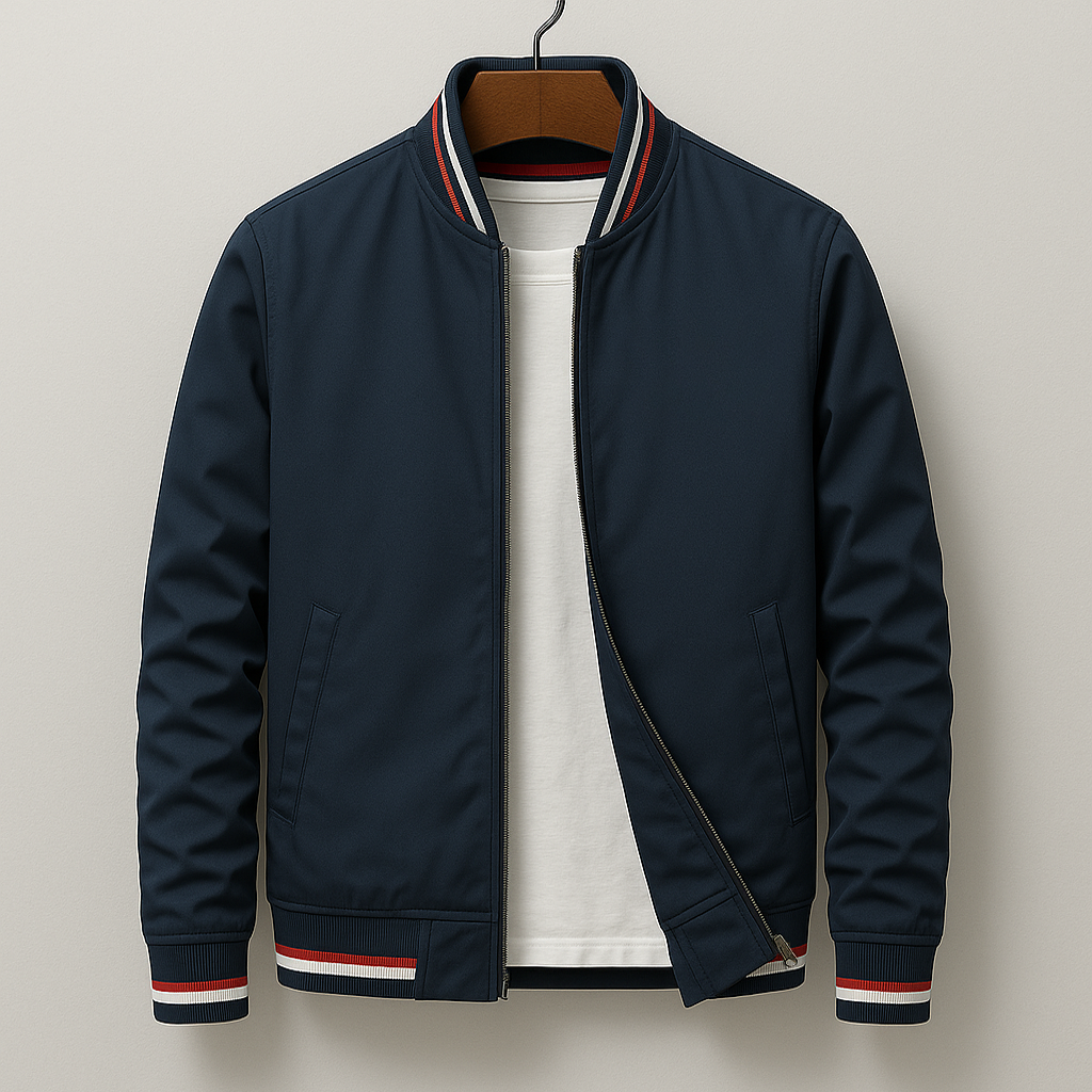 Men's Bomber Jacket Zip Front Pockets - VibreMode