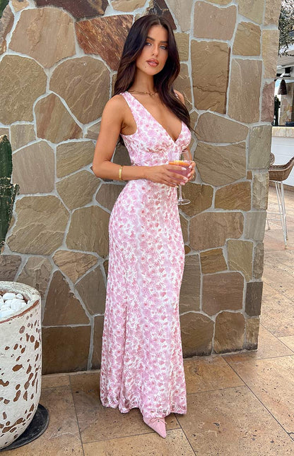 Women's Sleeveless Wedding Dress Floral Lace
