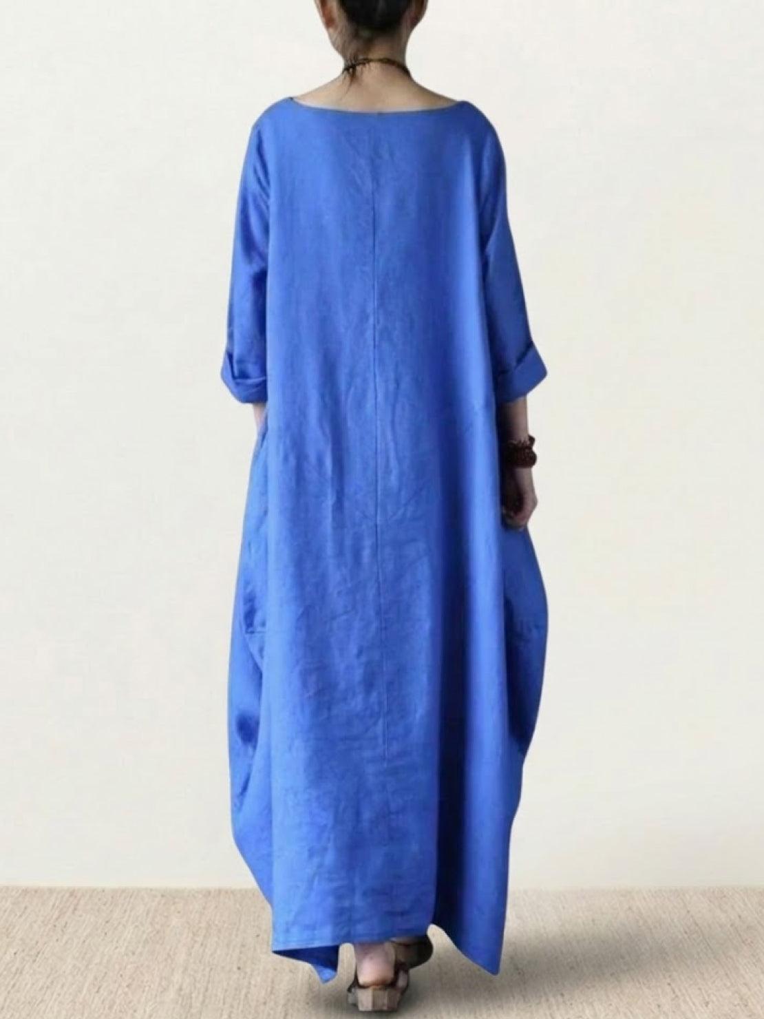 Women's Boho Maxi Dress 3/4 Sleeves Oversized