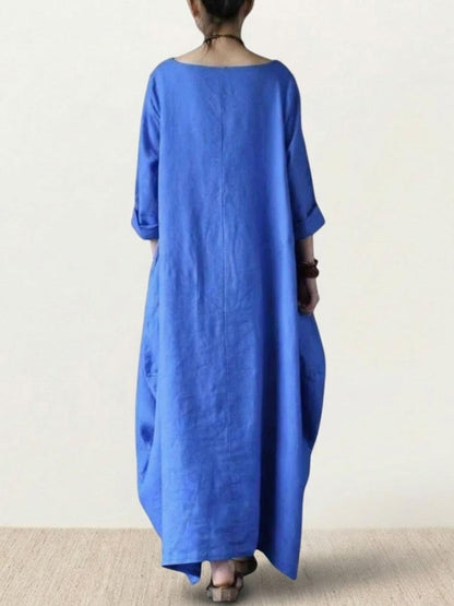 Women's Boho Maxi Dress 3/4 Sleeves Oversized