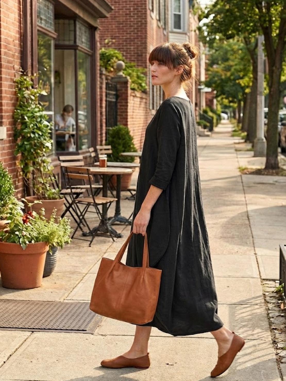 Women's Boho Maxi Dress 3/4 Sleeves Oversized