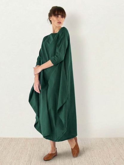 Women's Boho Maxi Dress 3/4 Sleeves Oversized