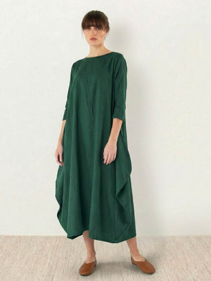 Women's Boho Maxi Dress 3/4 Sleeves Oversized