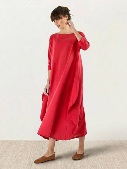Women's Boho Maxi Dress 3/4 Sleeves Oversized