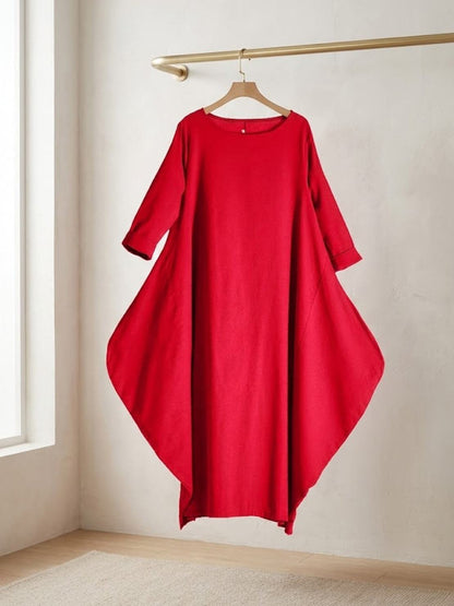 Women's Boho Maxi Dress 3/4 Sleeves Oversized