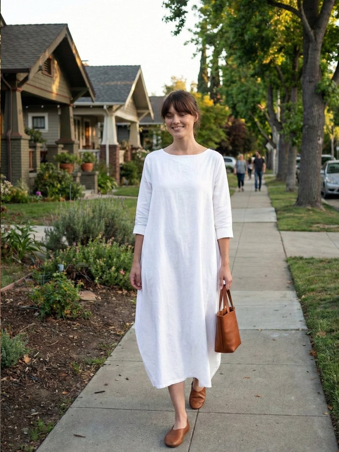 Women's Boho Maxi Dress 3/4 Sleeves Oversized