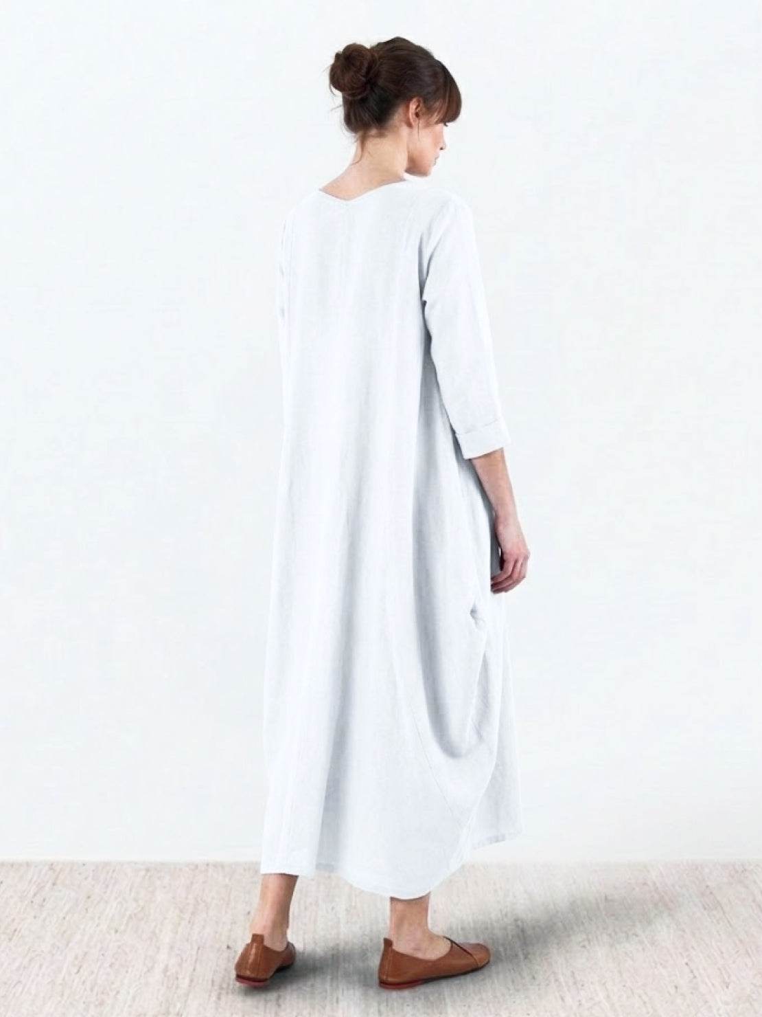 Women's Boho Maxi Dress 3/4 Sleeves Oversized