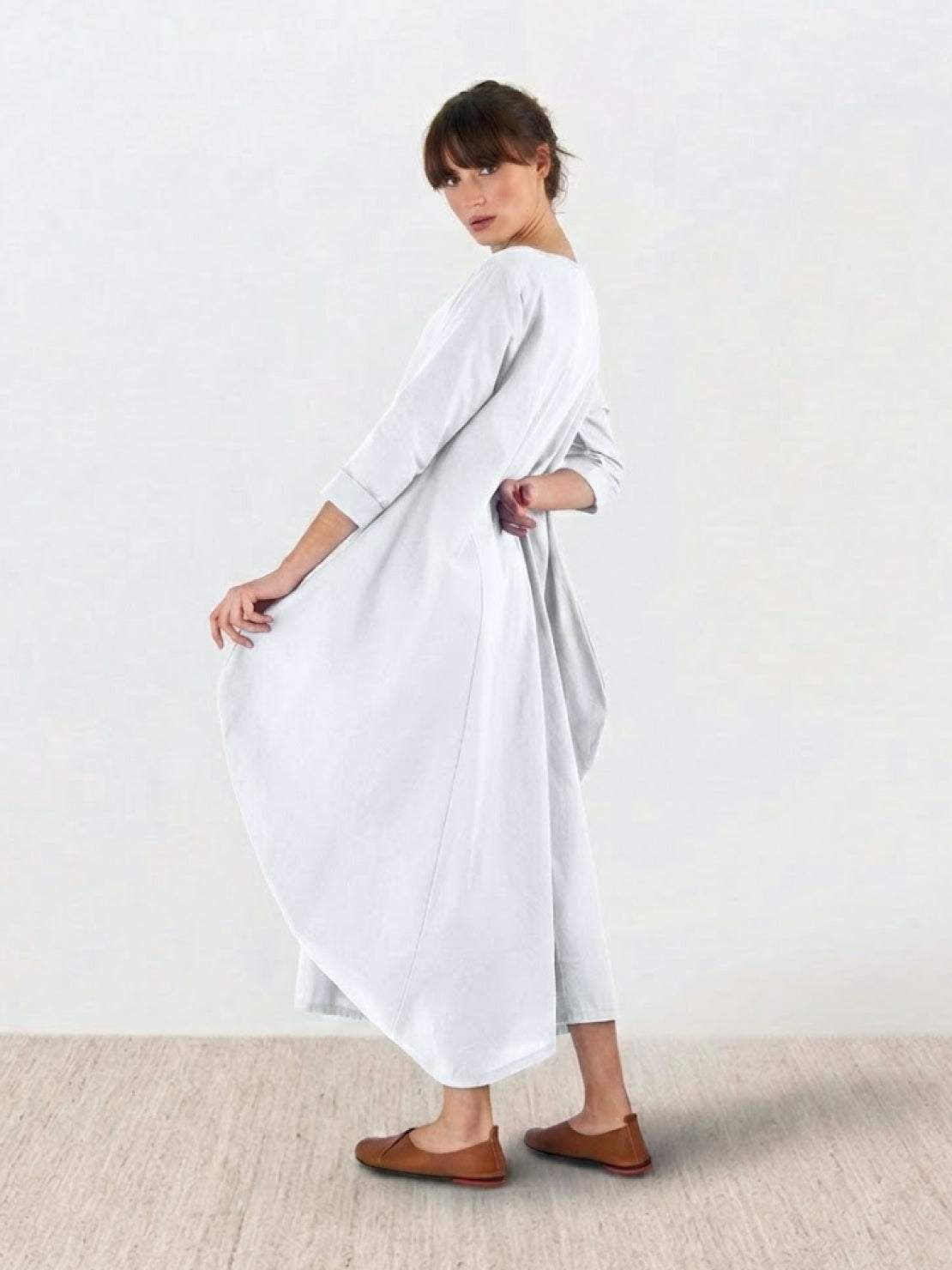 Women's Boho Maxi Dress 3/4 Sleeves Oversized
