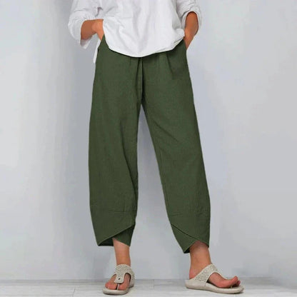 Image of Bonnie | Women's High-Waisted Wide Leg Chino Trousers