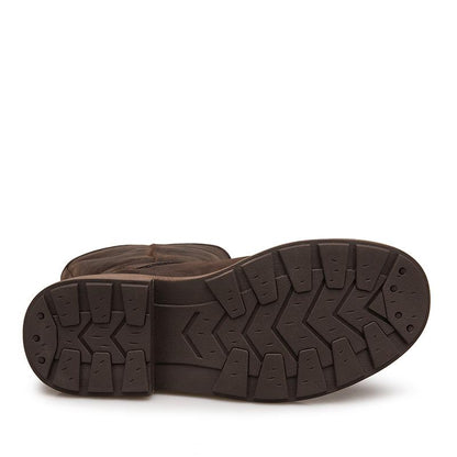 Women's Mid Calf Boots Buckle Brown